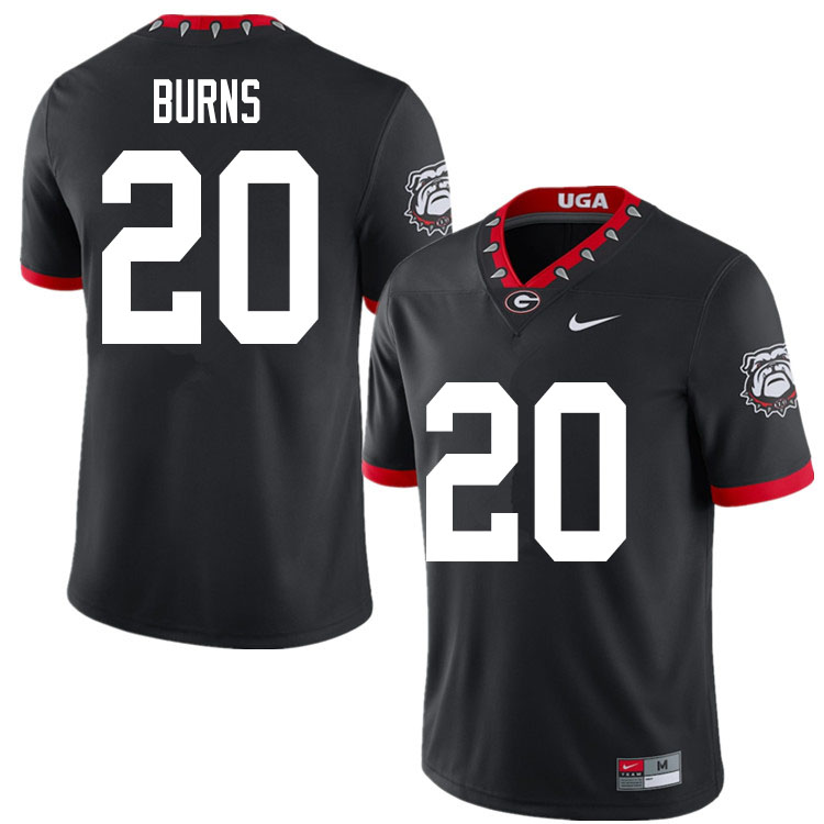 2020 Men #20 Major Burns Georgia Bulldogs Mascot 100th Anniversary College Football Jerseys Sale-Bla - Click Image to Close